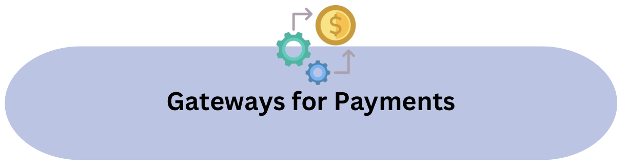 A payment gateway diagram featuring a coin and a sign